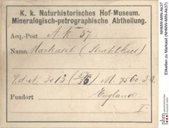 Etiketten zu Markasit (NHMW-MIN-Ak37)